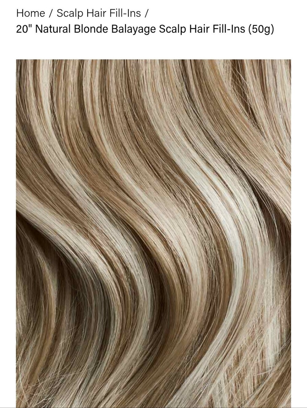NEW IN BOX! Scalp Hair Fill Ins 20 InchesNatural Blonde Balayage - Blonde LUXY